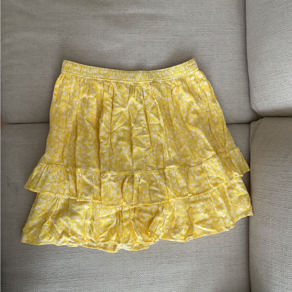 Yellow floral mini skirt